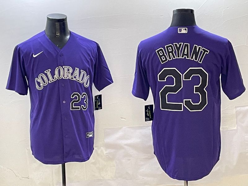 Men Colorado Rockies #23 Bryant Purple Game 2025 Nike MLB Jersey style 2->colorado rockies->MLB Jersey